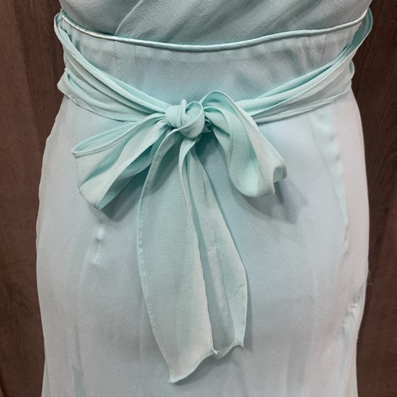 Vintage Express Fashions Sheer Aqua Blue Sleeveless Party Dress Women's Size 2 - Picture 11 of 13